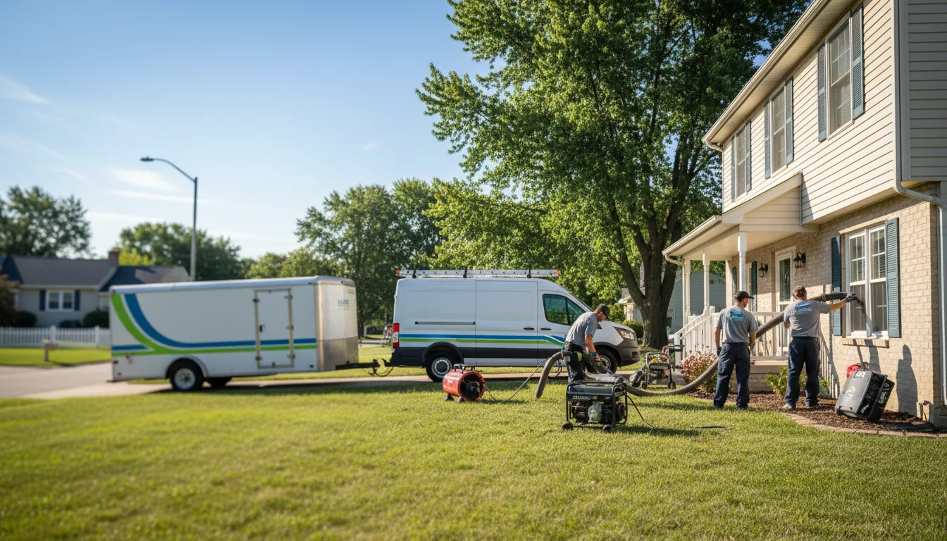 Flooded Basement Restoration And Cleanup With Repair in Bellefontaine, OH near me